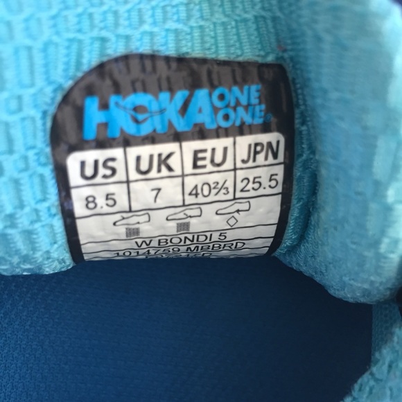 Hoka One One Bondi 5 Blue Running Sneakers 8.5 - Picture 8 of 9